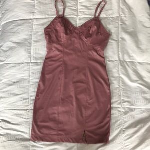 FREE PEOPLE Plum-prune leather dress